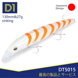D1 Minnow Fishing Lures EJA 130mm 27g Sinking Sea Fishing Hard Wobblers Depth 40-70cm Long Casting Baits 2021 Fishing Tackle