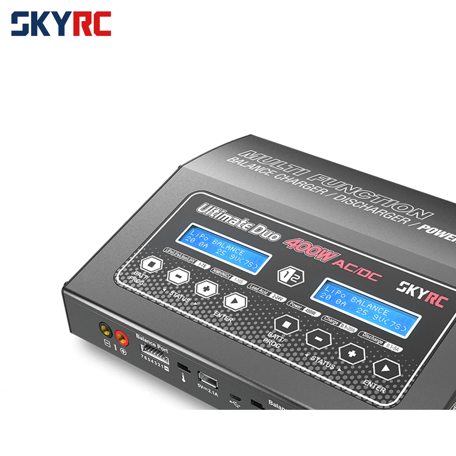 

SKYRC D400 Balance Charger SK-100123 Ultimate Duo 400W AC DC Support 1-7S Lithium Batteries Dual Channel