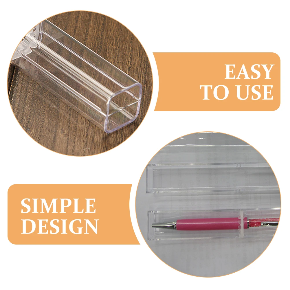 

4pcs Clear Cases Ballpoint Pen Gift Boxes Transparent Storage Cases Small Pen Case Display Holder Packaging Container For