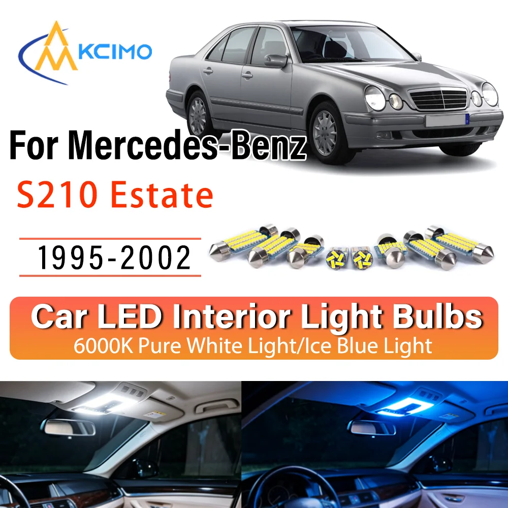 Pour Mercedes-Benz 	 Kit de remplacement d'éclairage intérieur LED à lueur persistante pour S210 Estate 1995-2002 : amélioration des lampes de dôme, de lecture, de coffre et de habitacle