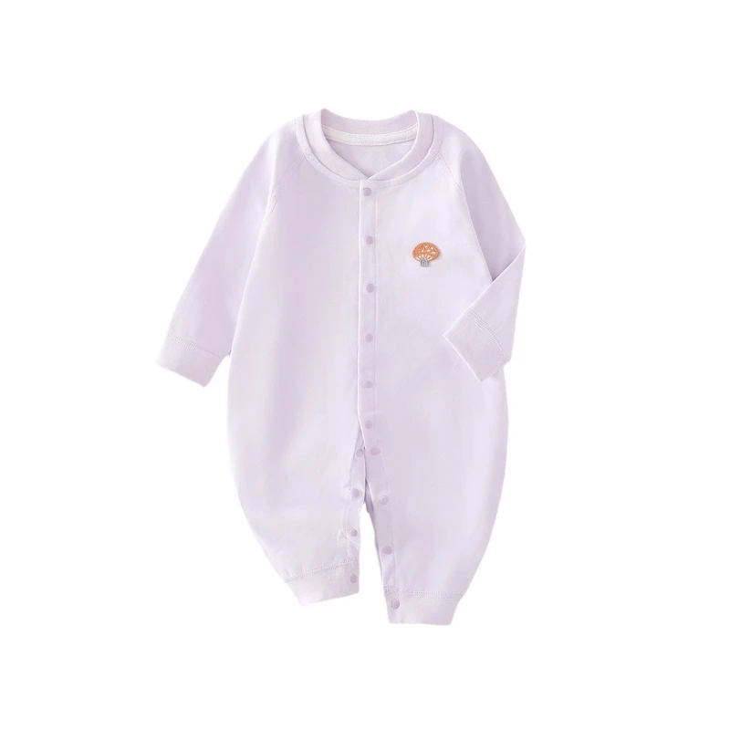 100% Cotton Baby Romper with Cute Cartoon Embroidery Pattern Boys &Girls Breathable Skin-Friendly Jumpsuit for Spring & Autumn
