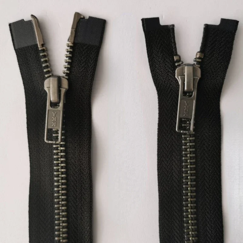 2pcs/Lot 5# 60-100cm Vintage YKK Metal Zipper Double Open Gold Silver Pull Lock Luxury Leather Jacket Repair Sewing Accessory