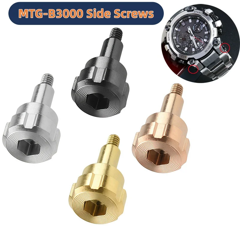Side Screws for Casio G-SHOCK Accessories MTG-B3000 Watch Case and Strap Connecting Screw Nuts Watch Repair Parts with Tools