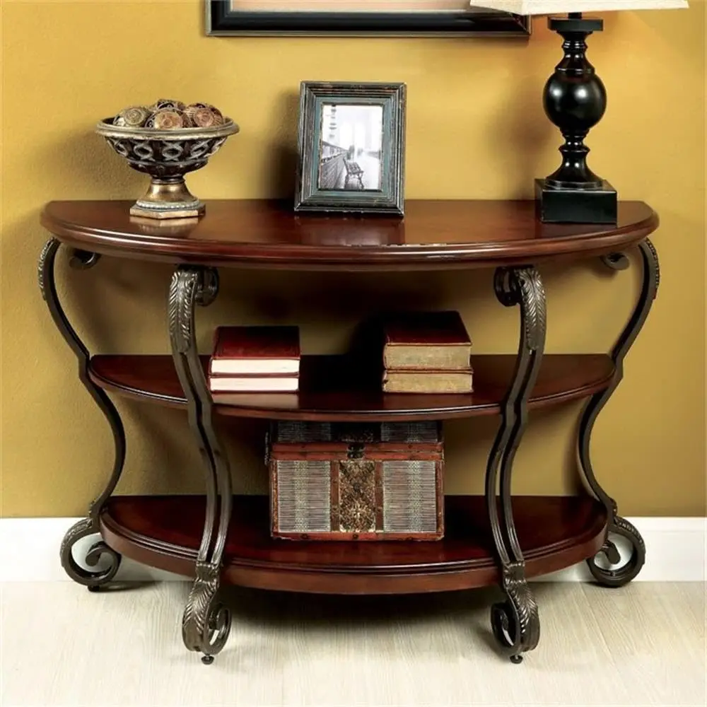 Traditional 2-Shelf Wood Console Table 48