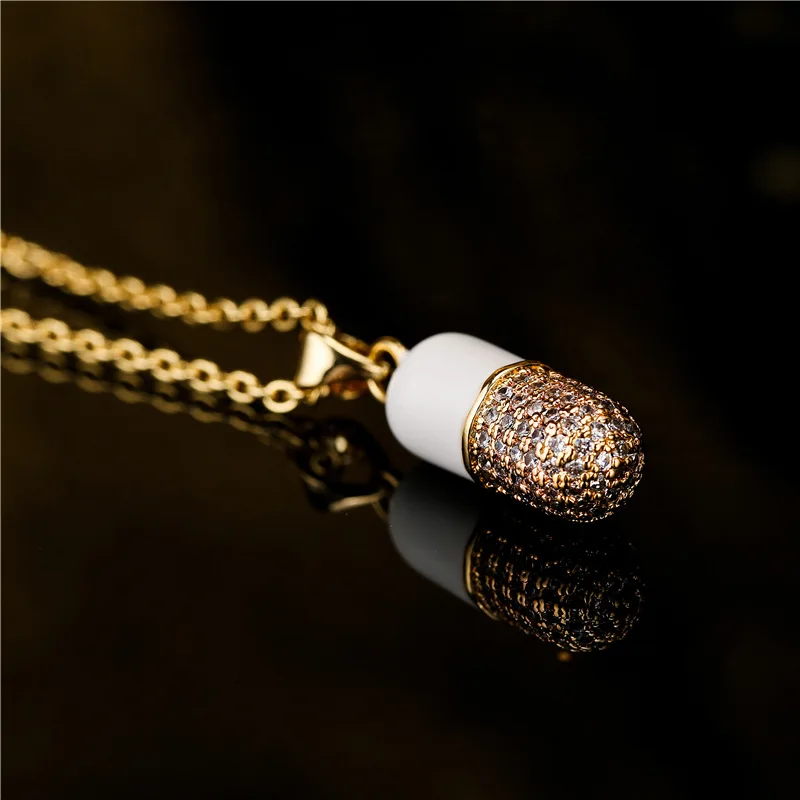 New INS Design Secret Pill Pendant Necklaces For Women Girls,Stainless Steel Chain,Daily Party Jewelry Birthday Gift