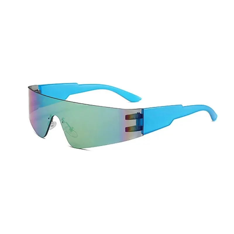Futuristic Technology Y2k Street Photo Concave Shaped Shaped Special-shaped Sunglasses Connected Lenses Sunglasses image 3