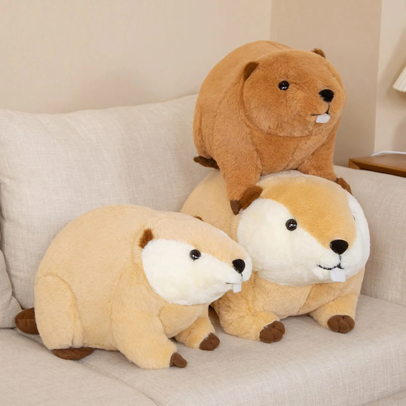 Nutria-peluches de animales de peluche para niños, juguetes de simulación de animales, almohada de peluche suave, muñecas de castor de la vida Real, decoración del hogar de cumpleaños, 45/60CM