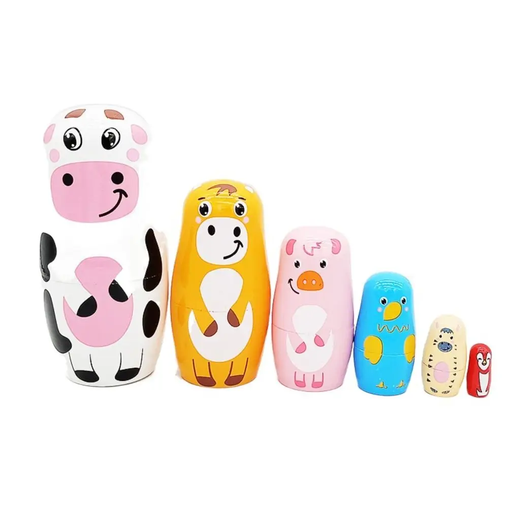 Japanese Girl Animal Matryoshka Doll Snowman Elephant Wooden Stacking Dolls Cat Egg Shape Owl Girls Russian Doll Xmas Gifts
