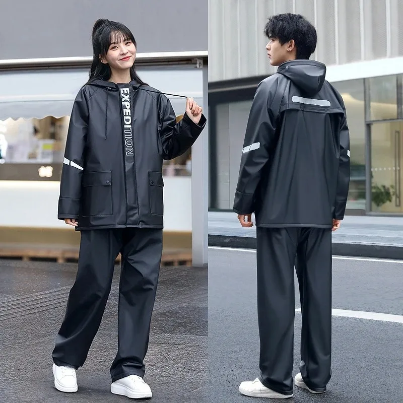 Regenmantel für Erwachsene, Regenhose, wasserdicht, reflektierend, Regenmantel-Set, Anzug, Outdoor, Radfahren, Motorrad, Wandern, regensichere Jacke, Ausrüstung