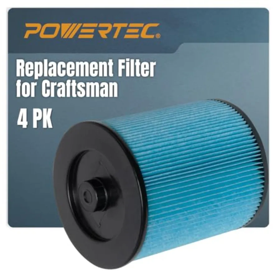 

17907 Cartridge Filter for Craftsman Most 5 Gal. and Above Wet/Dry Vacuums from 1988 onwards 17816/17912 Shop Vac Filters Repla