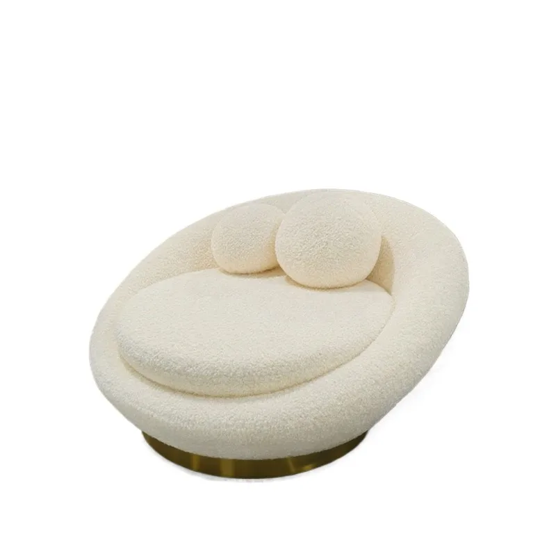 

Comfortable fabric round single sofa recliner hotel home bedroom living room furniture