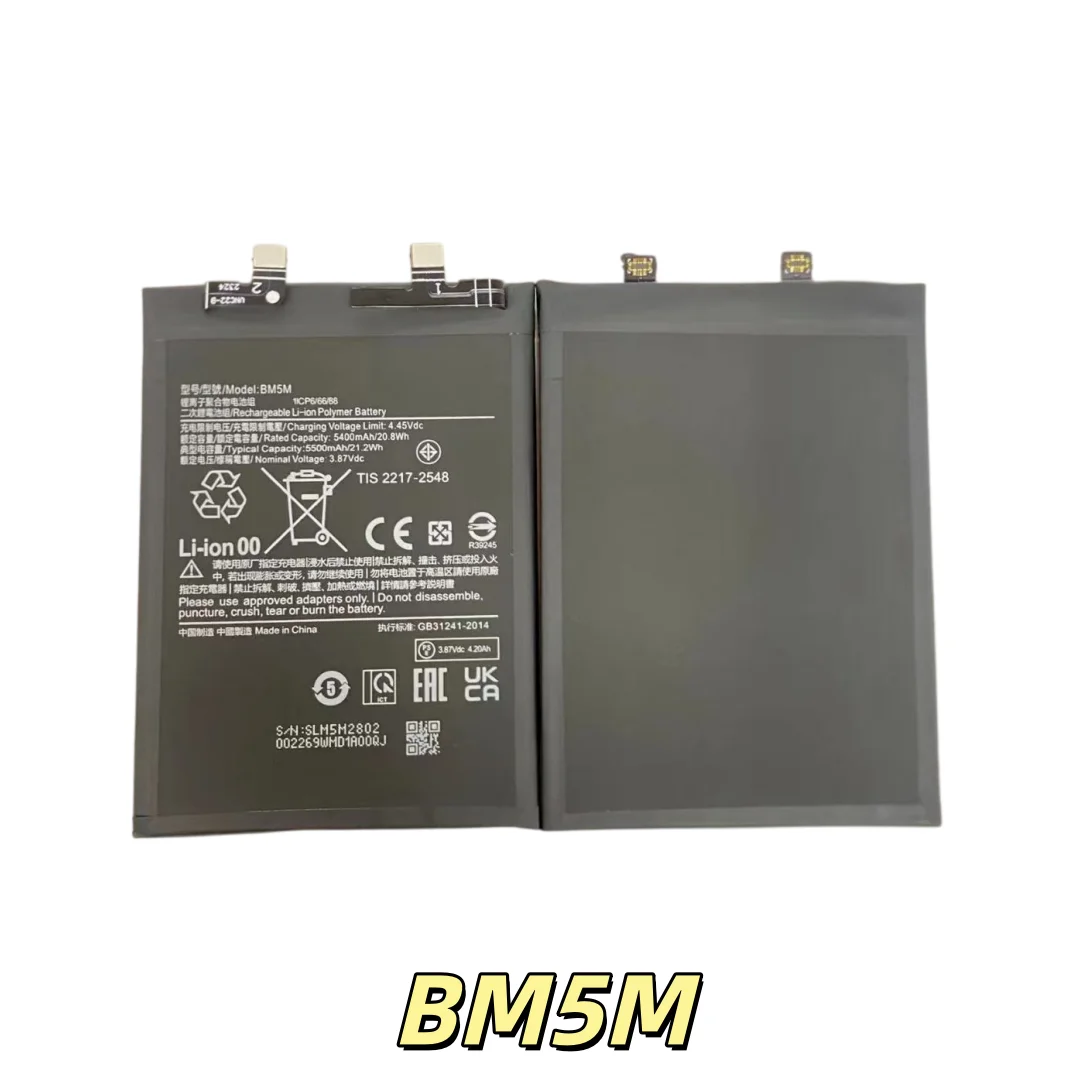 100% Phone Battery Brand New Battery BM5M 5500mAh For Xiaomi RedMi K60 Phone Batteries High Quality With Free Tools