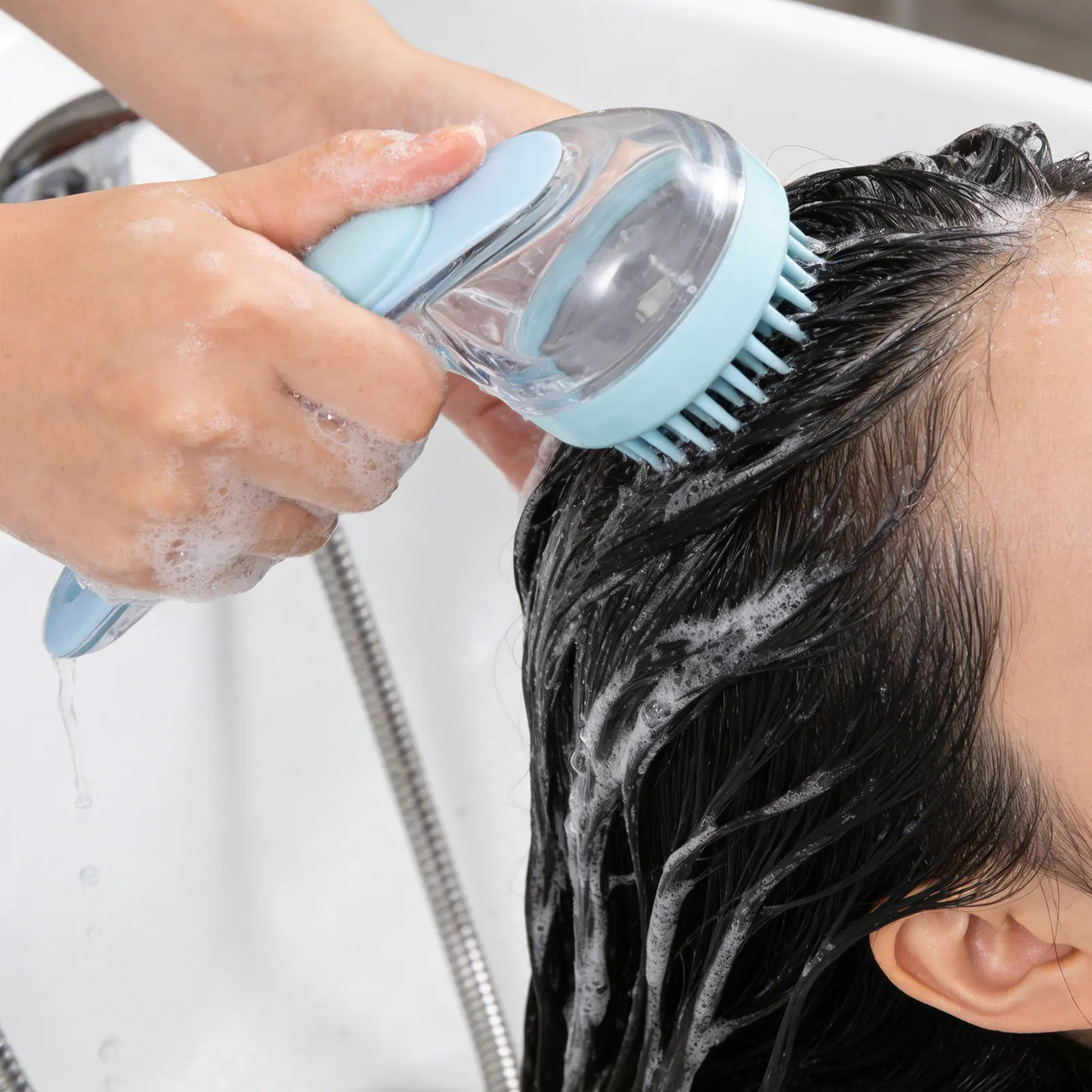 Scalp Massager Brush with Extended Handle for Shampoo, Dandruff Care & Hair Scrubbing in Shower