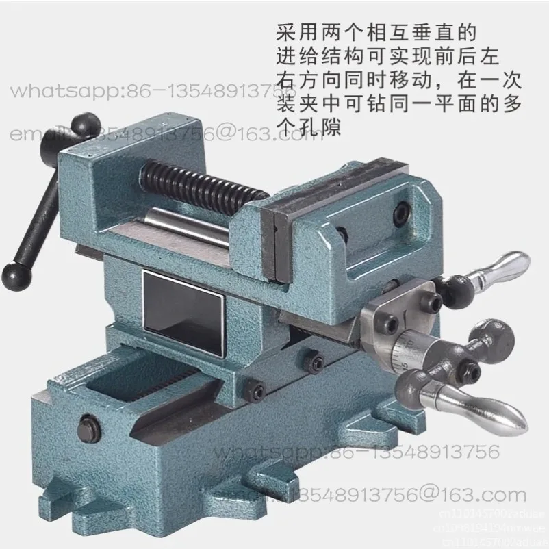Heavy-Duty Precision Cross-Nose Pliers Bench Vise Drilling Variable Milling Machine Two-Way Movable Vise Table 3 /4 inch Spot