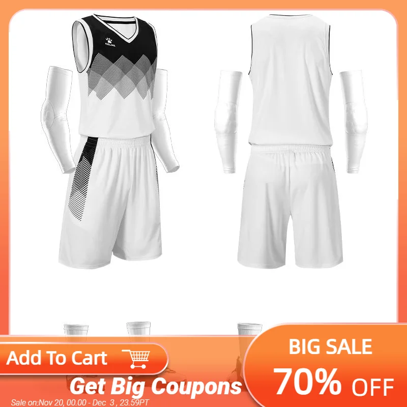 

Kelme Men's Basketball Suits Outdoor Running Sportswear Fitness Training Suits Jersey Jacket Breathable Quick-drying Jersey