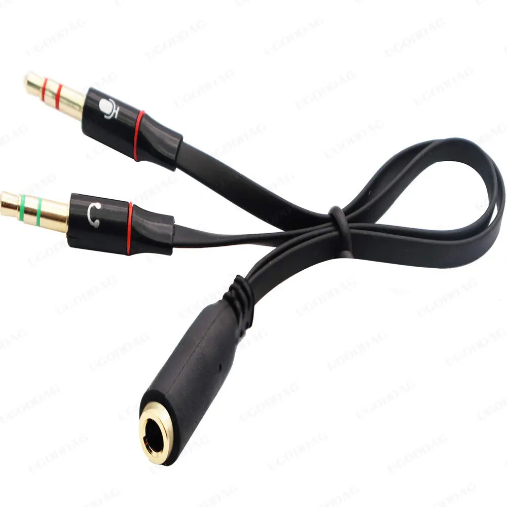 3.5mm Audio Y Splitter Cable 3.5mm AUX female to 2x3.5mm Male Headset Mic Stereo Y Splitter Cable For Headset Splitter MP3 MP4