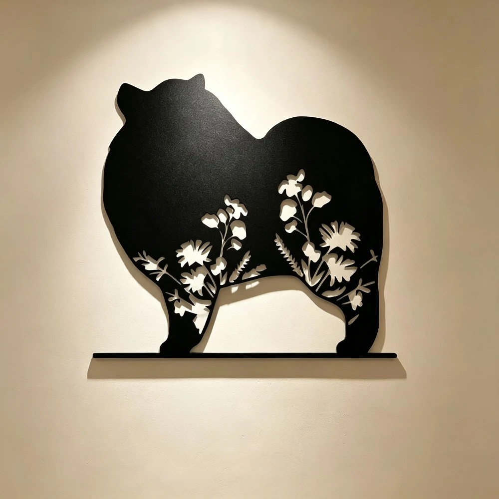 CIFBUY Vintage Floral Corgi Dog Metal Wall Art Iron Decor Wildflower Pet Lover Name Sign Rustic Home Decoration For Living Room