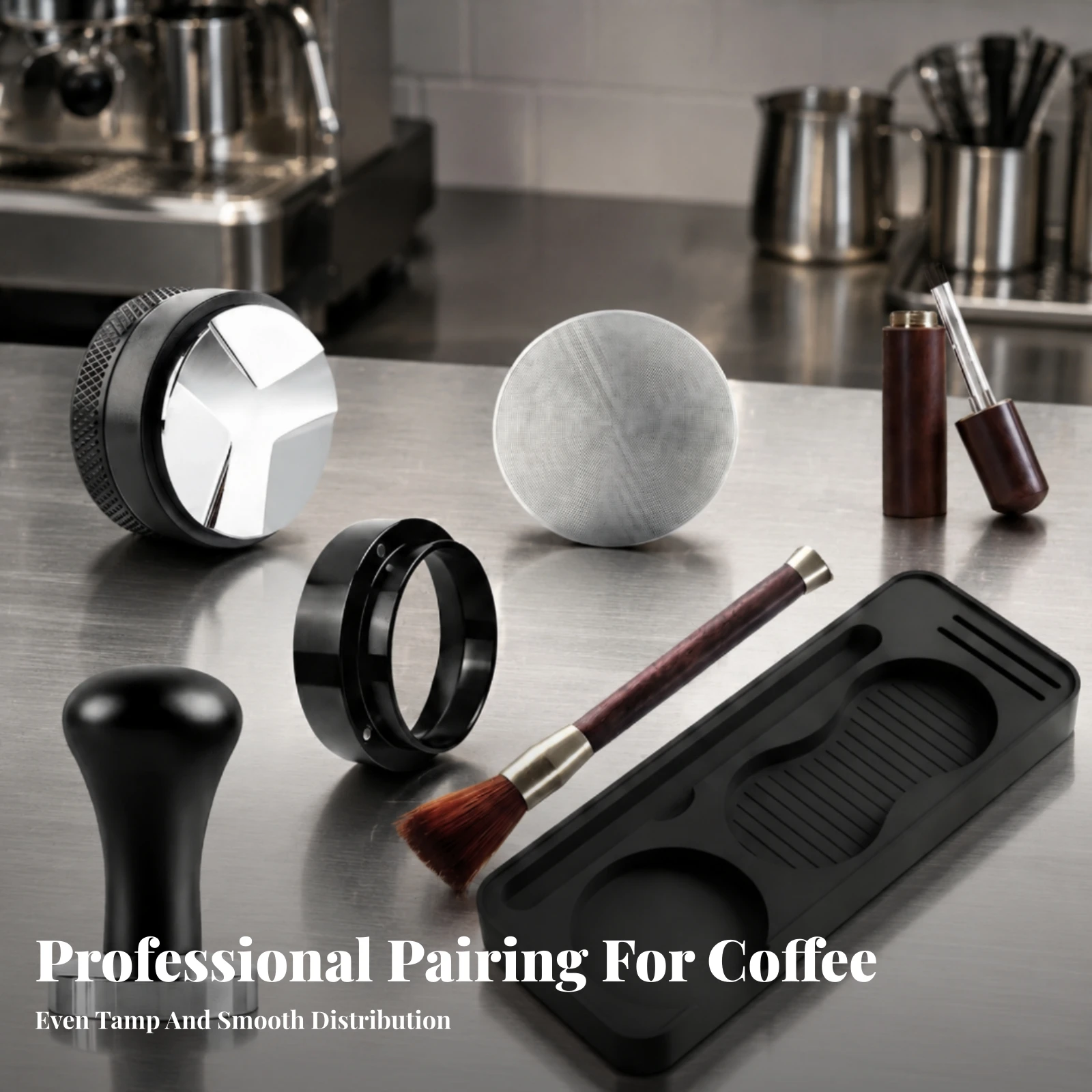 7 Pieces Portafilter Set Matte - Espresso Tamper Set 评论和价格