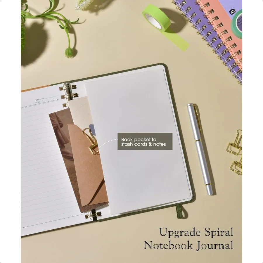 Lined Spiral Journal Notebook A5 Hardcover Spiral Journals for Women Men 150 Numbered Pages Spiral Bound Notebook 100 GSM Colle