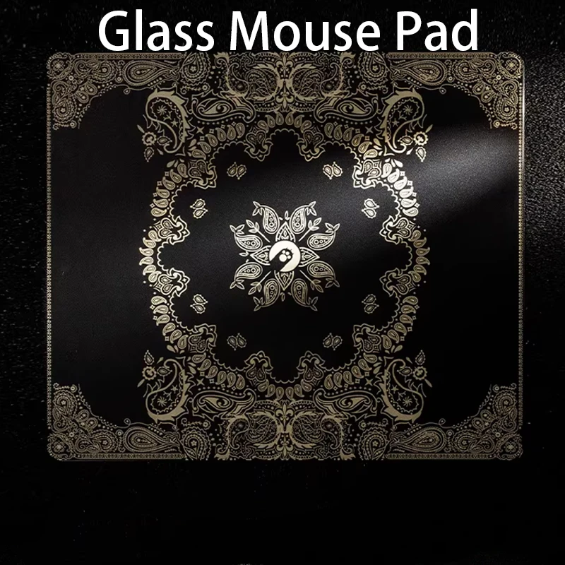 

Крутой темно-черный коврик для мыши с узором из стекла для геймеров, обеспечивает плавный ход мыши при игре в FPS, для киберспорта, офиса, компьютерного стола, клавиатуры, ноутбука.
