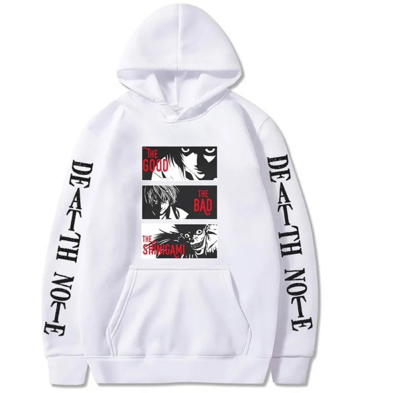 Anime Death Note Yagami Light L·Lawliet Ryuk Hoodies Funny Cartoon Graphic Printing Streetwear Men Harajuku Unisex Sweatshirts