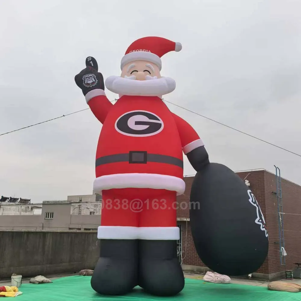 Custom Made Christmas Inflatable Santa Claus With Gift Bag Giant Display Blow Up Santa Model Outdoor Xmas Backyard Holiday Decor