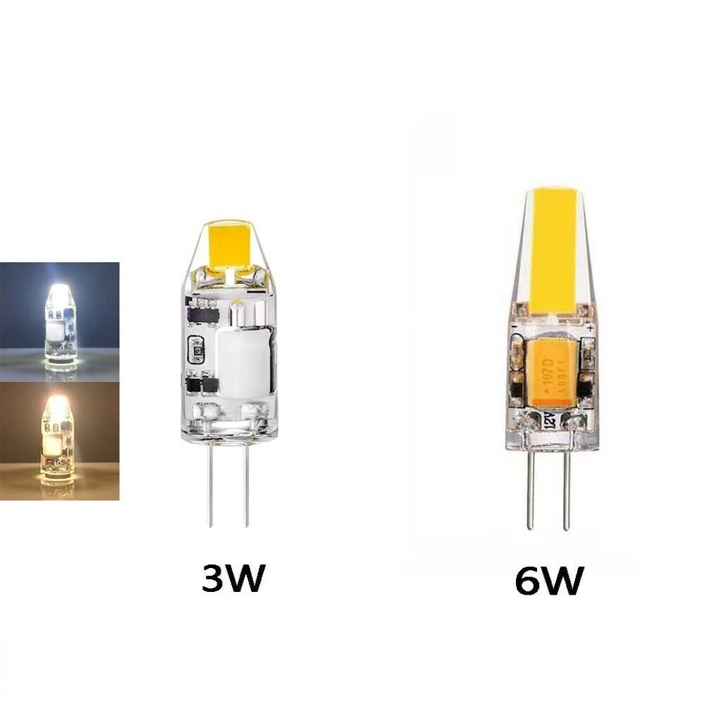 3W 6W G4 LED 12V COB Light Bulbs Replace Halogen 30W 60W Ultra Bright Chandelier Lamps AC DC Cool/ Warm White