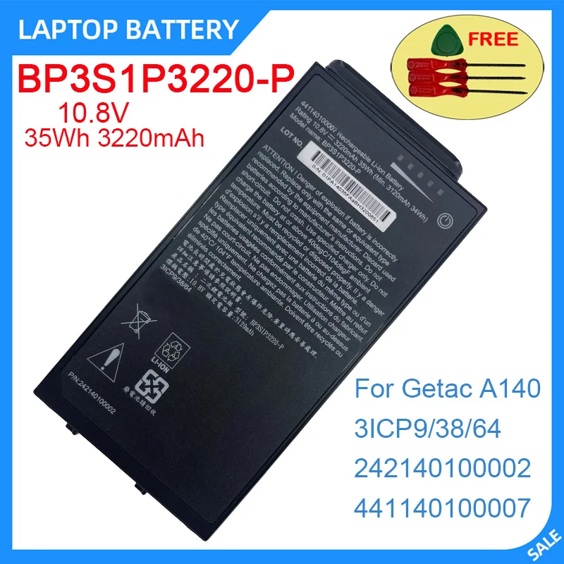 

Новый аккумулятор для ноутбука BP3S1P3220-P 10,8 В, 35 Втч, 3220 мАч, высокое качество, для Getac A140 3ICP9/38/64 242140100002 441140100007