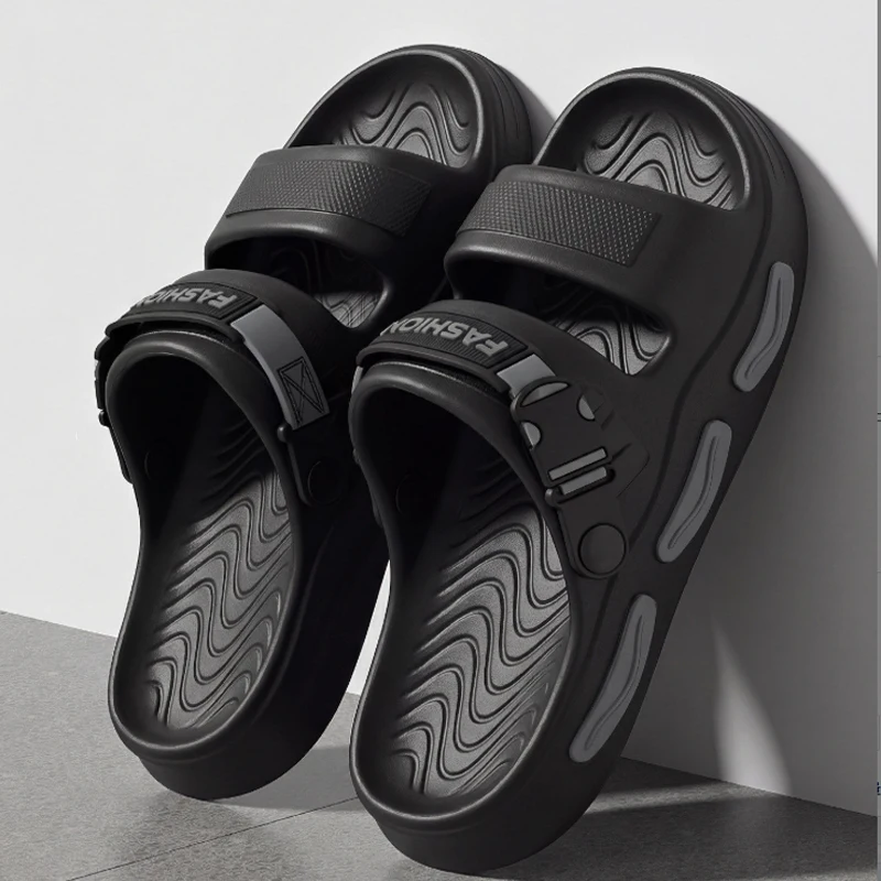 

Summer Men's Slippers Thick-Soled Non-Slip Breathable Open toed Sandals Casual Beach Slippers For Men Outdoor Indoor Home Shoes
