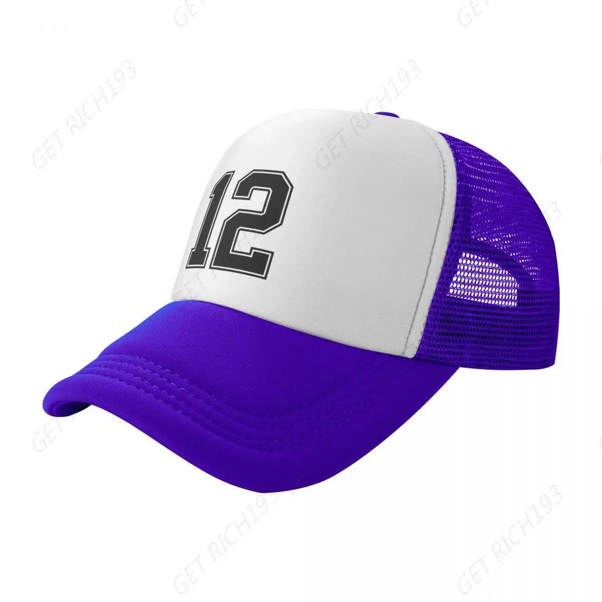 Black Number 12 Lucky Sports Jersey Twelve Baseball Cap Derby Hat Hat Man For The Sun Female Men One Size