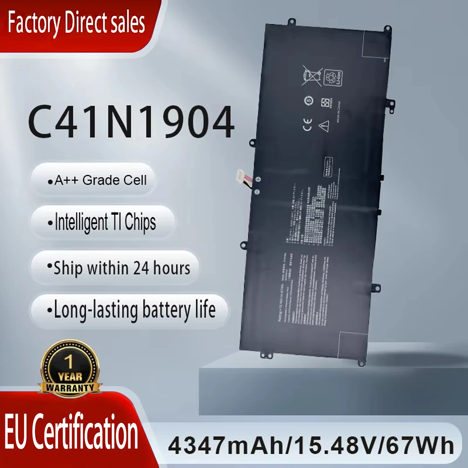 

C41N1904 C41N1904-1 Replacement Laptop Battery For ASUS Zenbook Flip 13 14 UX363 UX393 UX425 UM425 X435