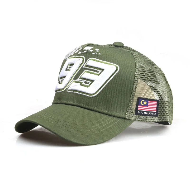 93 racing cap Motorcycle Hat Men's and Women's Casual Baseball Cap Men's Outdoor Racing Cap Number Embroidered Peaked Cap