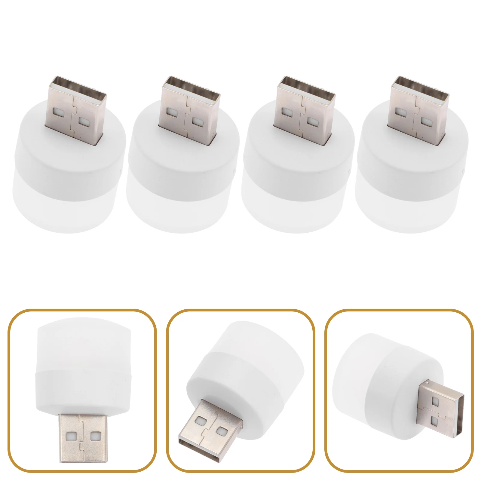 

4 Pcs Mini USB Night Light LED Student Lamp Rechargeable Portable Emergency Bedroom Atmosphere Lamp Small Night Light