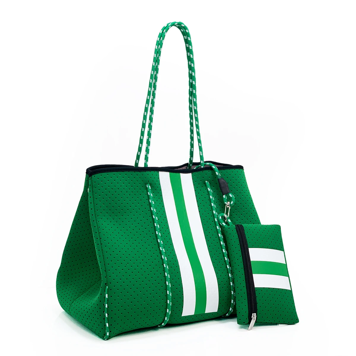 Hot Sale Neoprene Tote Bags Outdoors Gym Bags for Women New Design Neoprene Perforated Beach Tote Bag With Small Purse Handbag