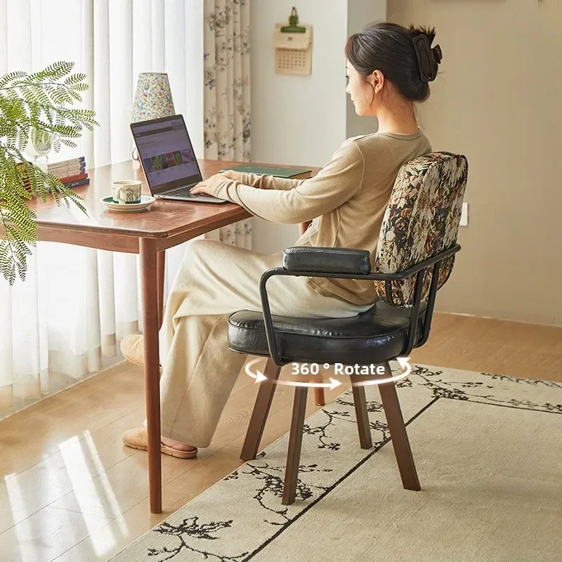 Multi-functional Computer chair office chair bedroom swivel chair study seat retro chair back chair rotating desk chair