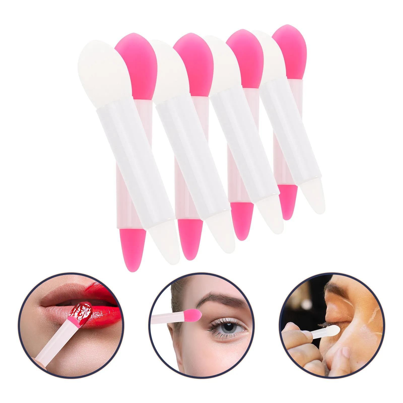 16Pcs Silicone Lipstick Brush Heads Makeup Applicators for Lip Mask Lip Cream Eyeshadow Makeup Tool Essential Eyeshadow Brush