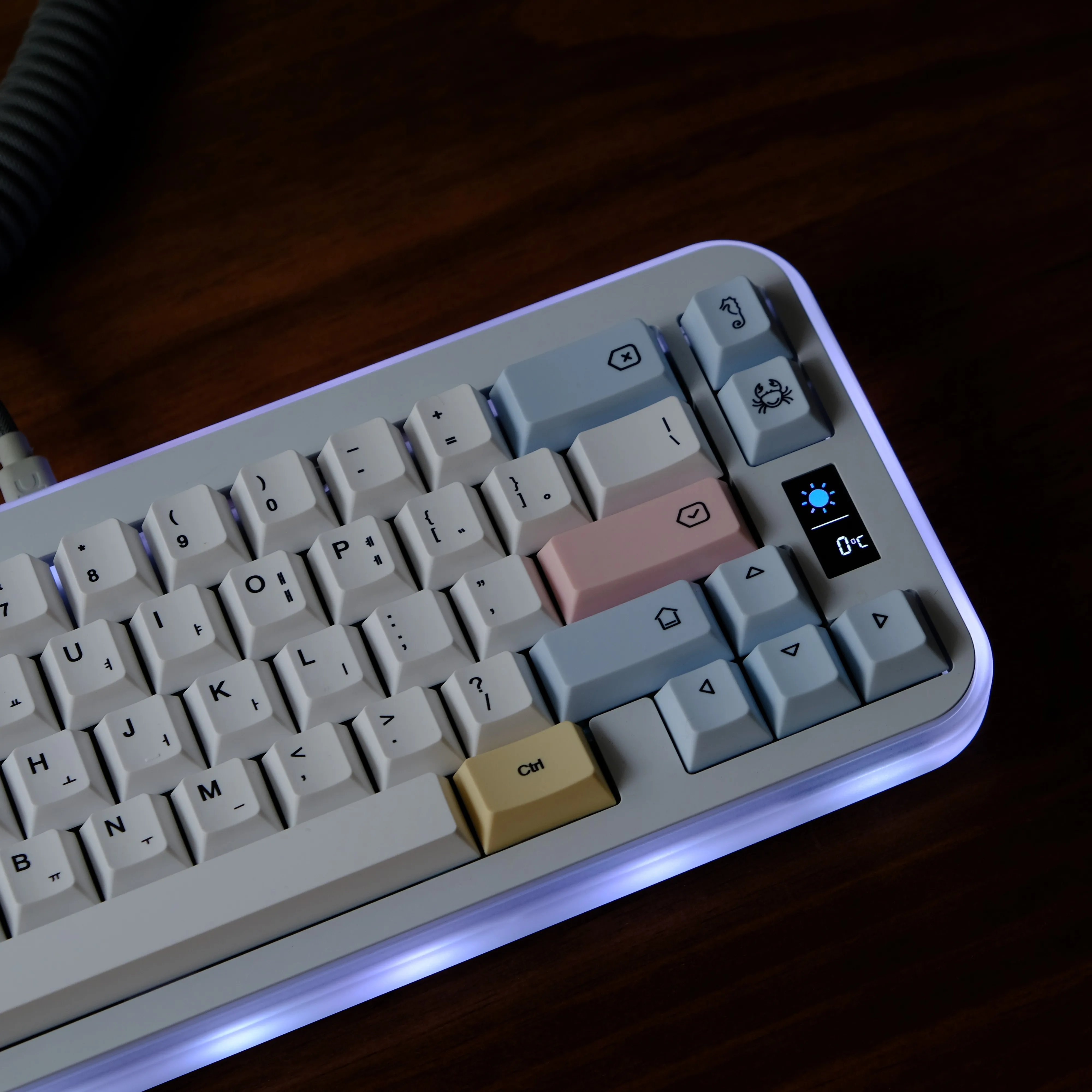 JCM Chalk Korean Keycaps 151 Keys Big Set Cherry Profile Pbt Material Split Alice 7u Space Bars For Mechanical Keyboard A75 68