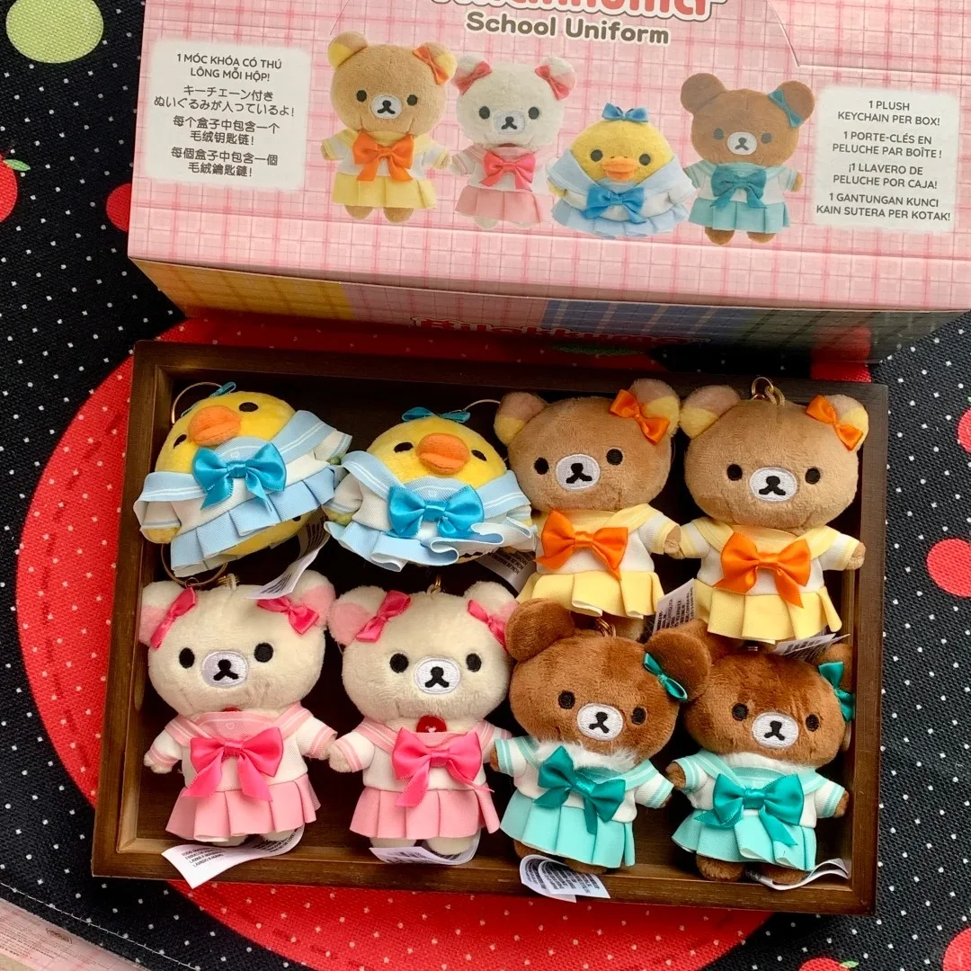 

Оригинальный плюшевый брелок Rilakkuma в школьной форме (стиль JK), милая мягкая игрушка-кукла, сюрприз-бокс, идеальный подарок для девочек и детей