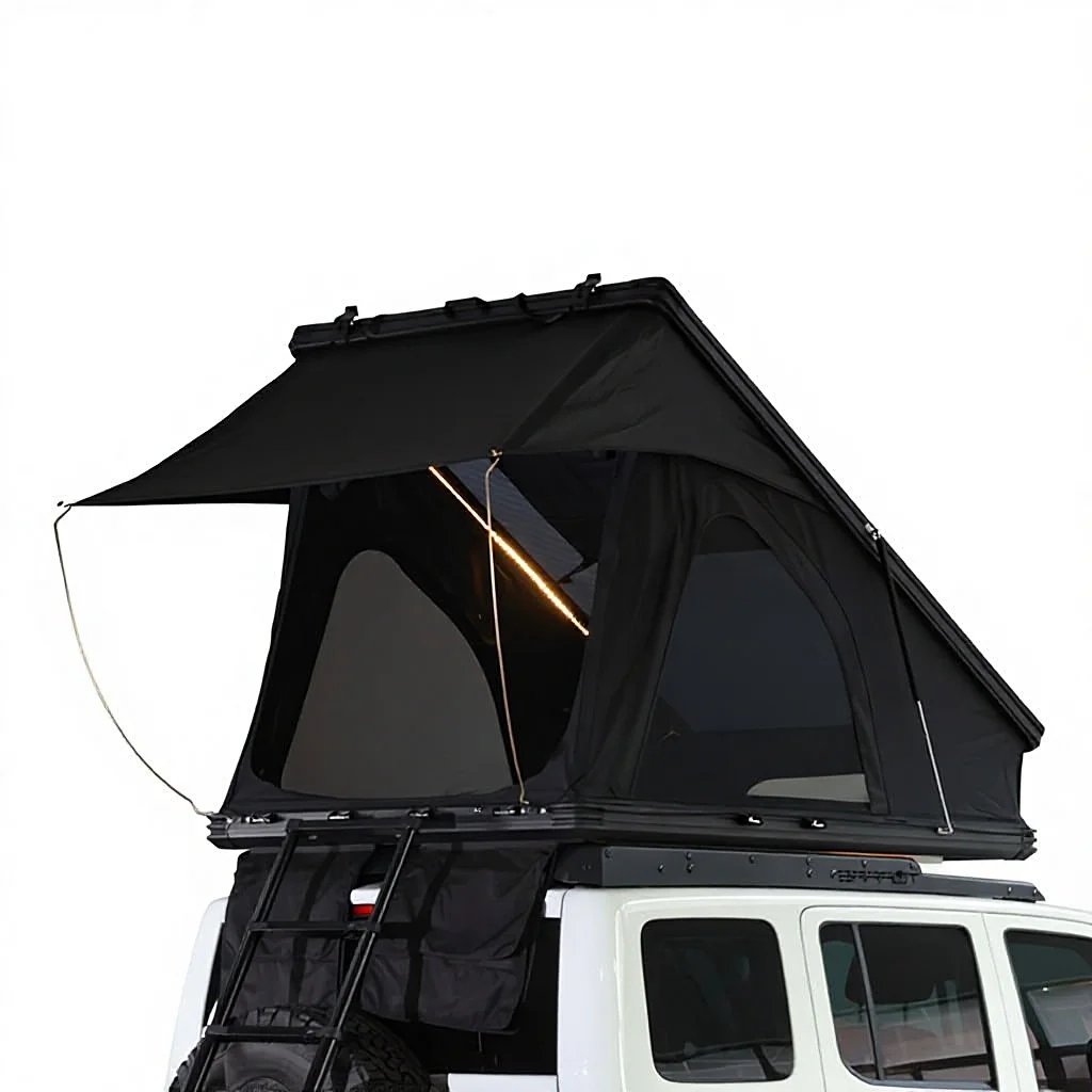-For Weier Automatic Aluminum Alloy Oxford Cloth Stainless Steel Ridge Roof Tent OLIVER SUV/CAR Camping 2 People^