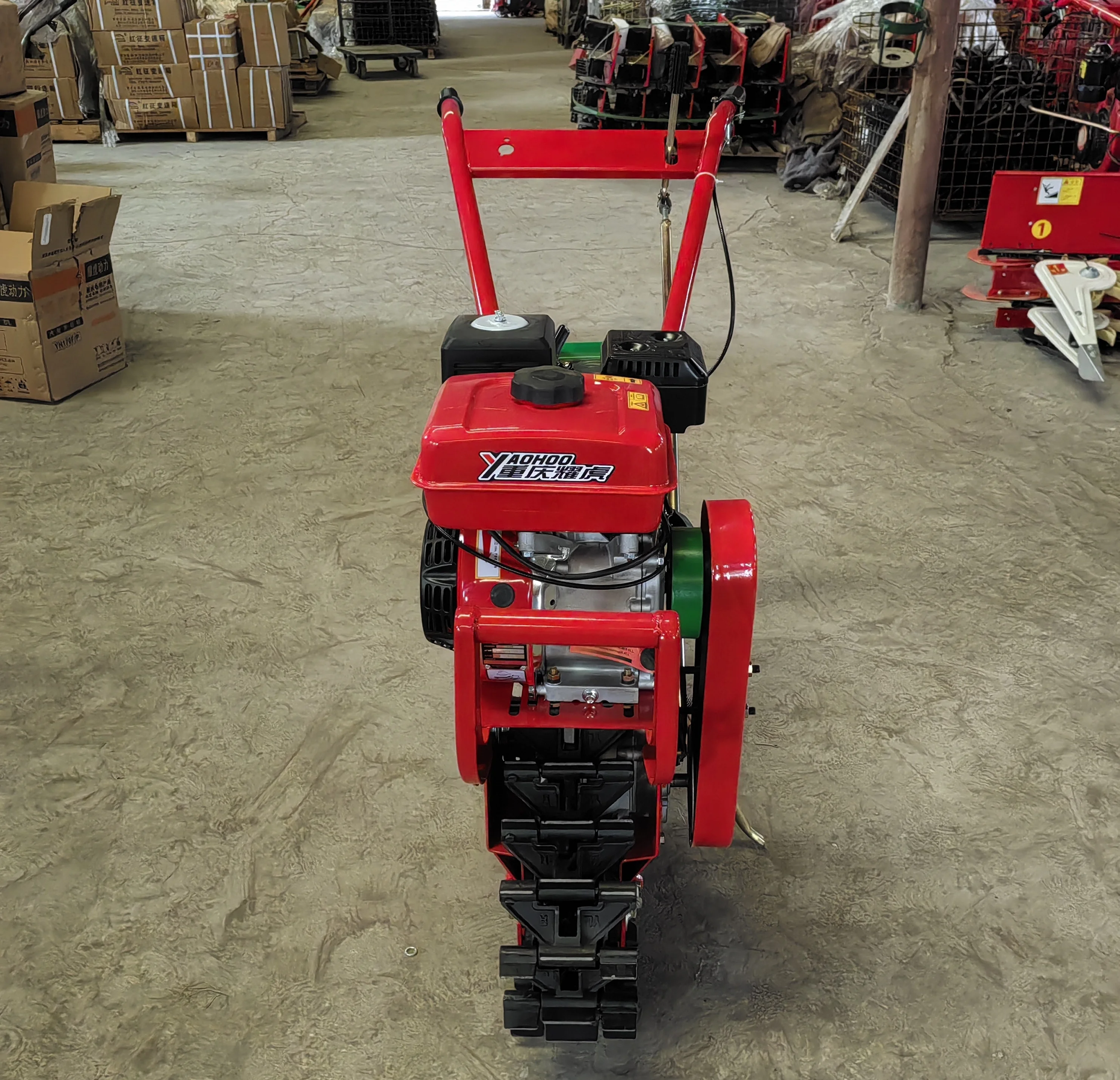Agricultural mini plowing 170F/7HP Engine Power Single Chain rail Track Micro cultivators power tiller machine