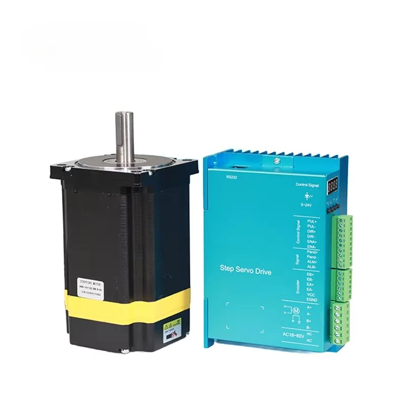 

CY HM86D NEMA34 86mm 8.5Nm 6A 2ph 48vDC Hybrid Low Cost Closed Loop Stepper Motor Drive Kit with RS232 Configuration