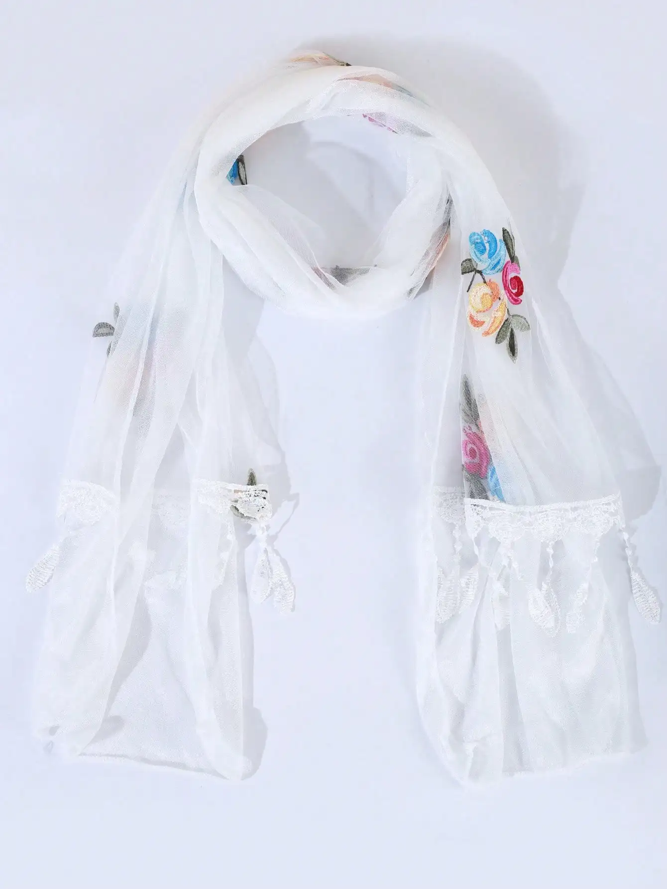 1 pañuelo con borlas y bordado floral, elegante pañuelo bohemio floral para la cabeza, bandana, banda para el pelo, ideal para complementar tu atuendo.