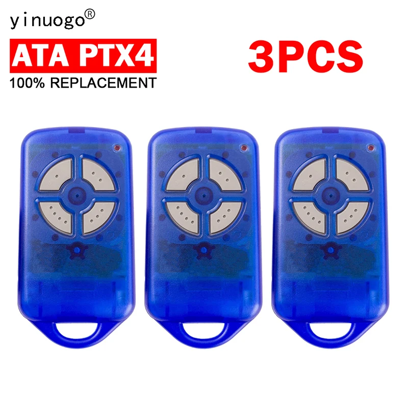 3 PCS ATA PTX4 Remote Control Garage Door Opener ATA PTX-4 PTX 4 Garage Remote Control Command Controller for Keychain Barrier