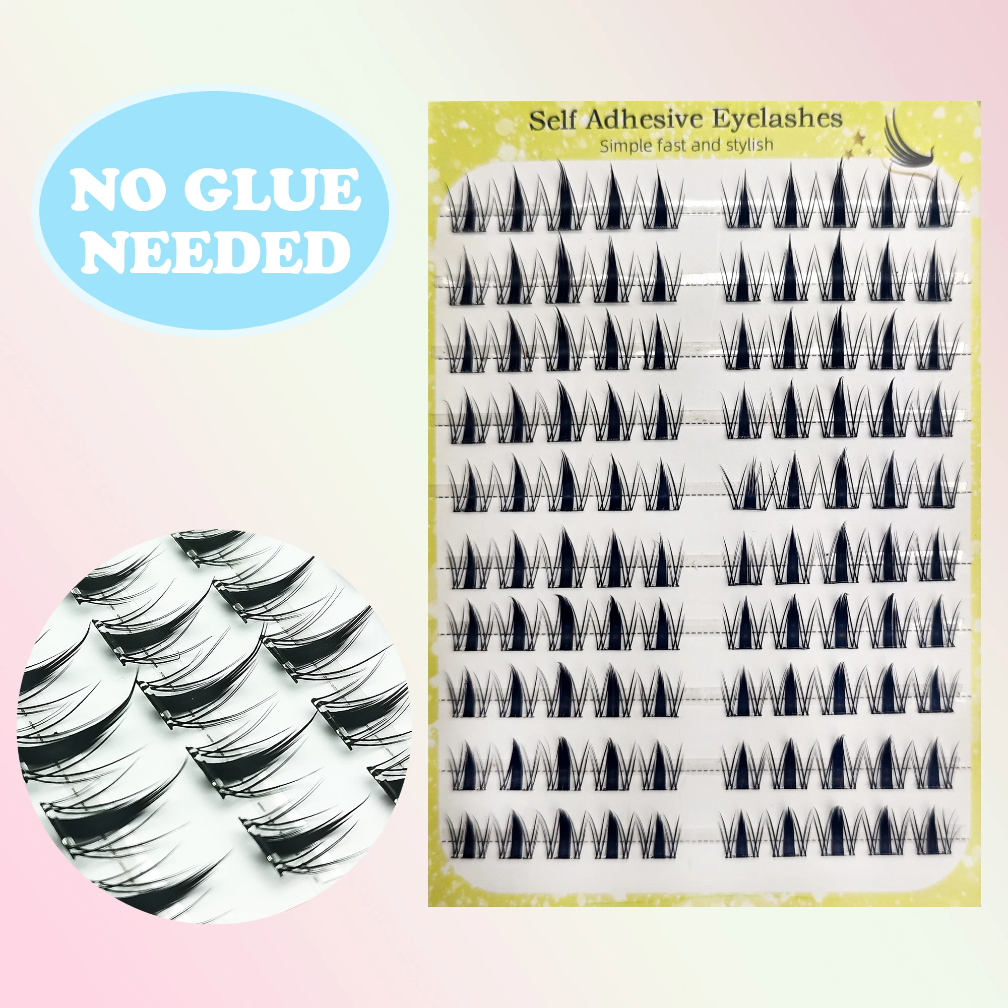 ขนตาปลอมไร้กาว 10 แถว - 100 กลุ่ม - ดัดผมตามธรรมชาติ กันน้ํา และกันเหงื่อ ใช้งานง่าย
