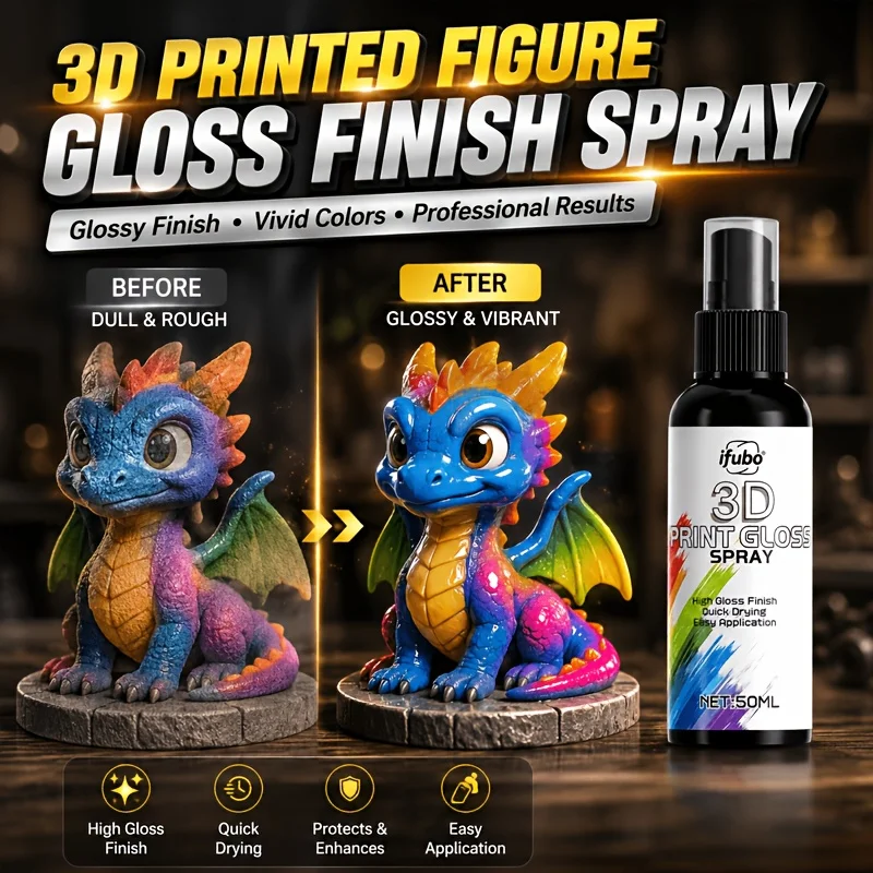 KJM 3D Print Polish Agent For Model Parts Gloss Coating Spray Surface Shine Enhancer For Handcraft Decoration Ceramic Finish