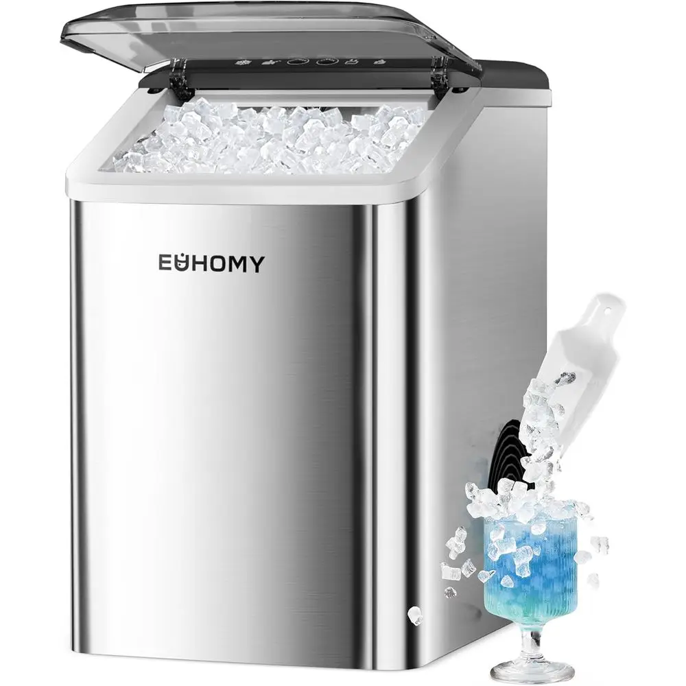 

Countertop Ice Maker, Max 40lbs/Day, Auto-Cleaning, 2Qt Reservoir, Compact with 2.5lbs Basket and Scoop, Suitable for Home/Party