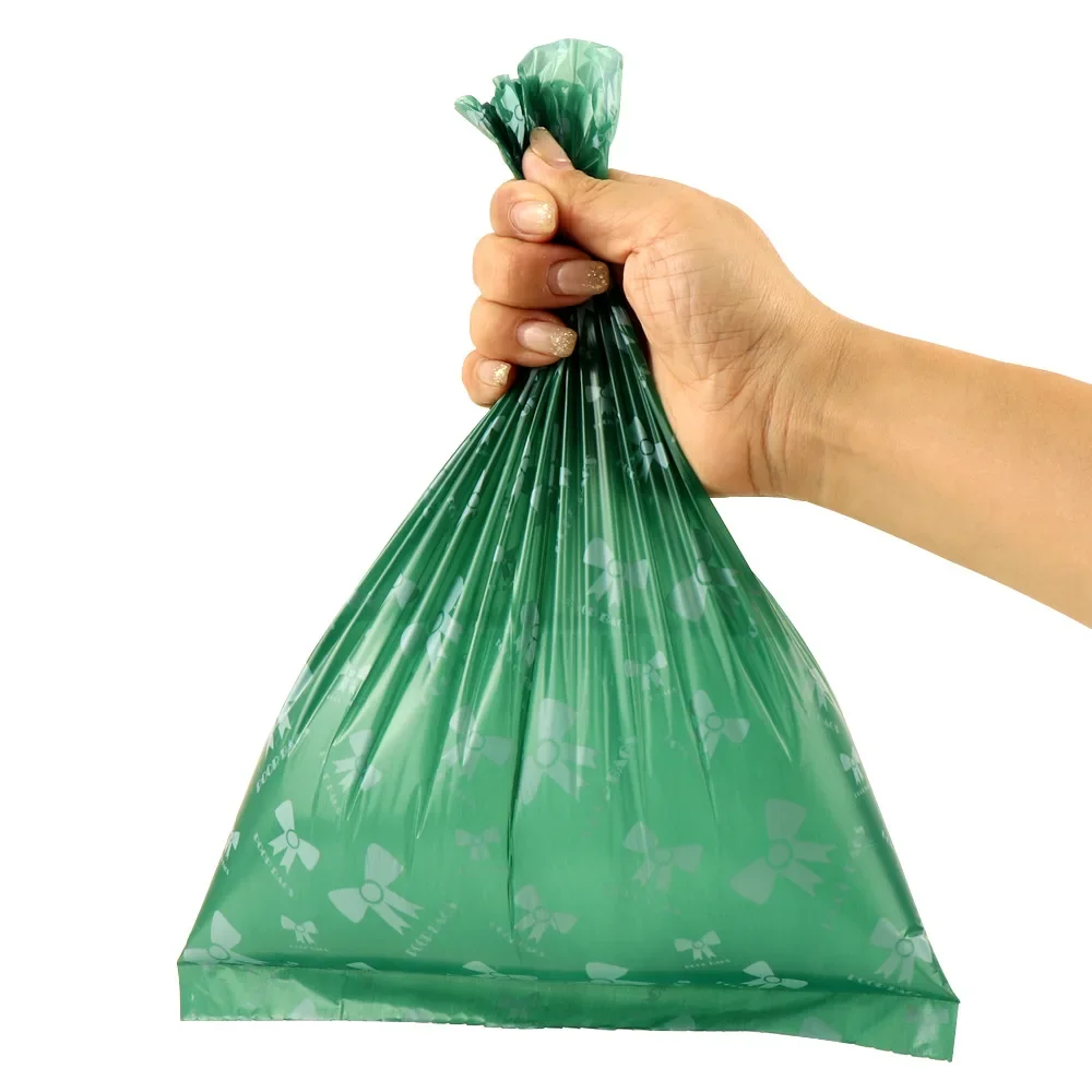 New Pet Biodegradable Trash Bag Dog Poop Bags Biobase Scented Poo Bag Degradable Cat Waste Bags Dog Poop Dispenser Gifts