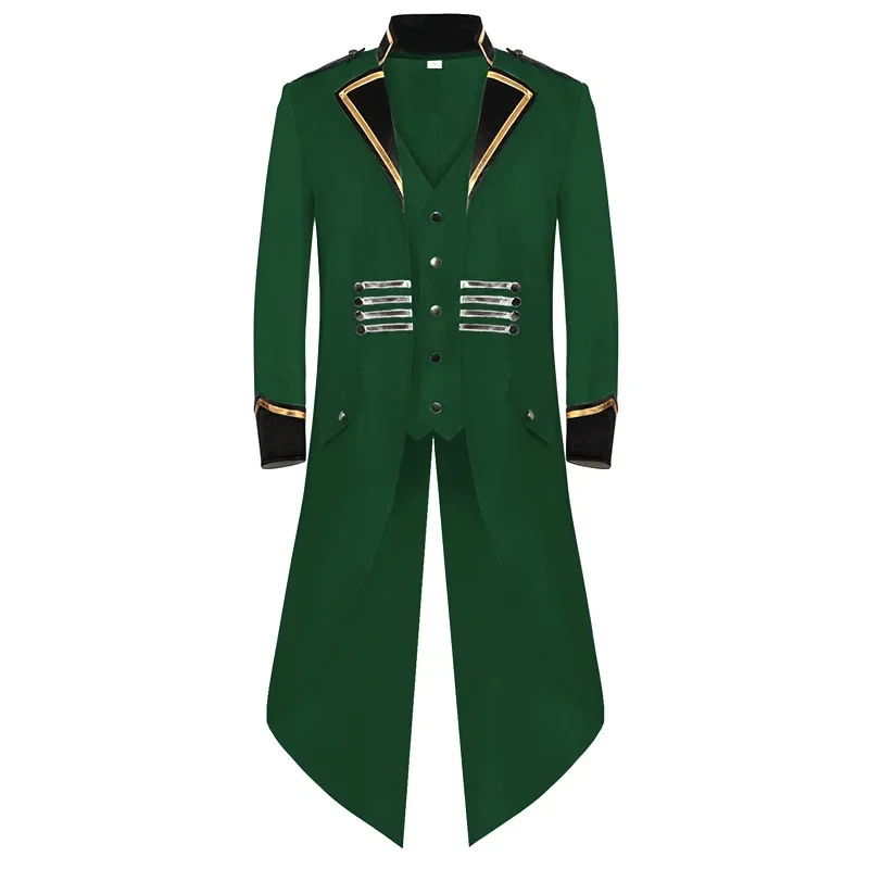 

Halloween Hatter Cosumet Coat Tailcoat Patrick's Day Pirate Green Green Jacket Tailcoat Renaissance Jacket