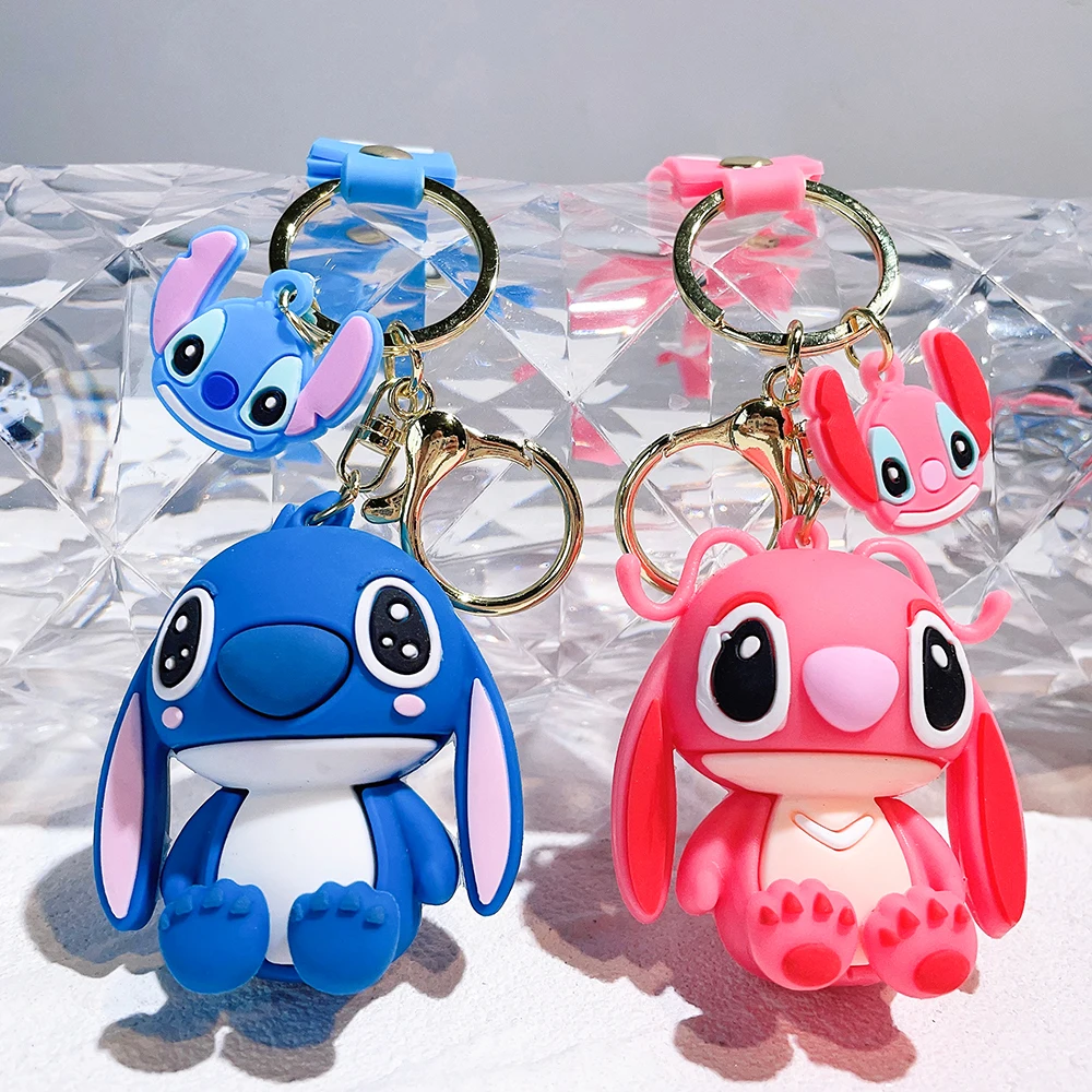 Cartoon Stitch Keychains Disney Creative Car Key Handbag Accessories Lilo & Stitch Anime Keyring Kids Christmas Birthday Gift