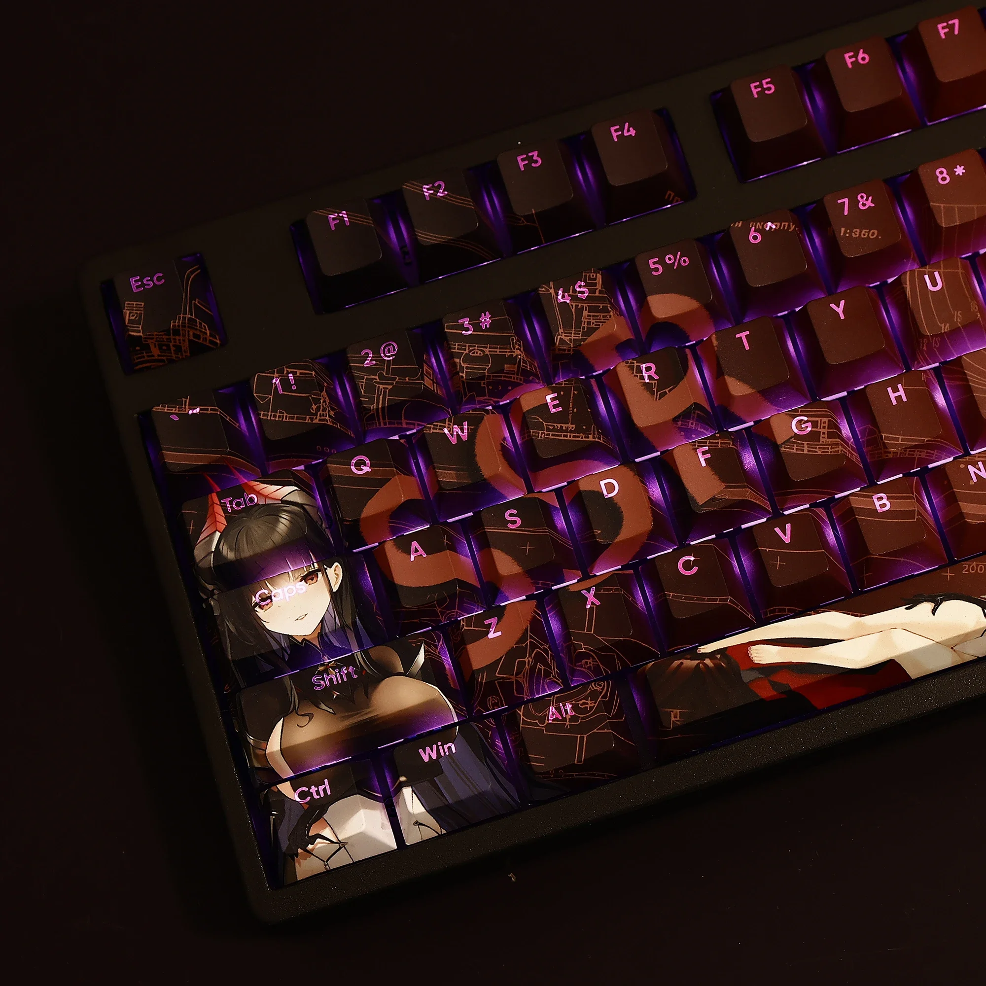 

108 Keys/Set Game Azur Lane KMS Alvitr PBT Keycaps Anime Game Girl Key Caps for MX Switch Mechanical Keyboard DIY Custom Gift